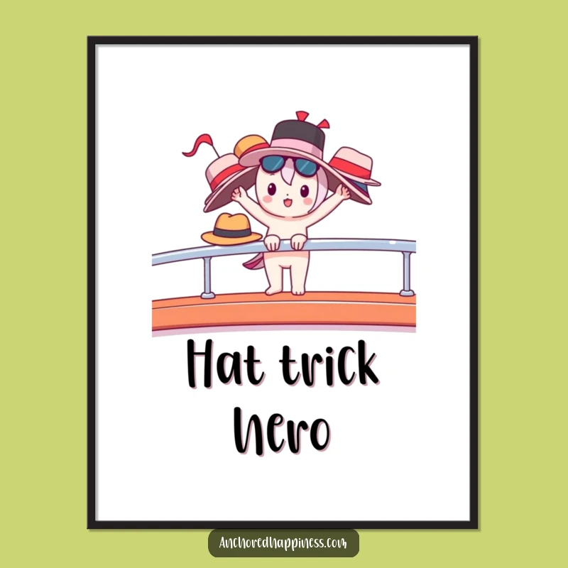 Funny Yacht Life Poster - Balancing Hats, Luxury Boat Wall Art