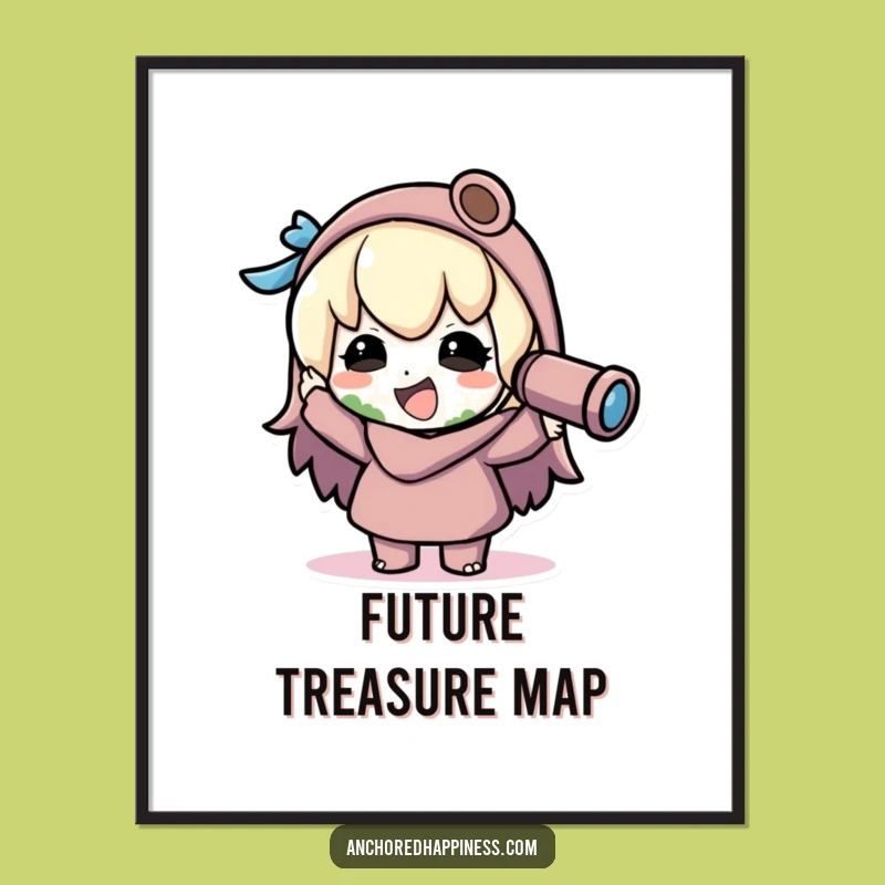 Funny Kawaii 'Land Ho!' Poster - Hilarious Decor for Your Adventurous Space!