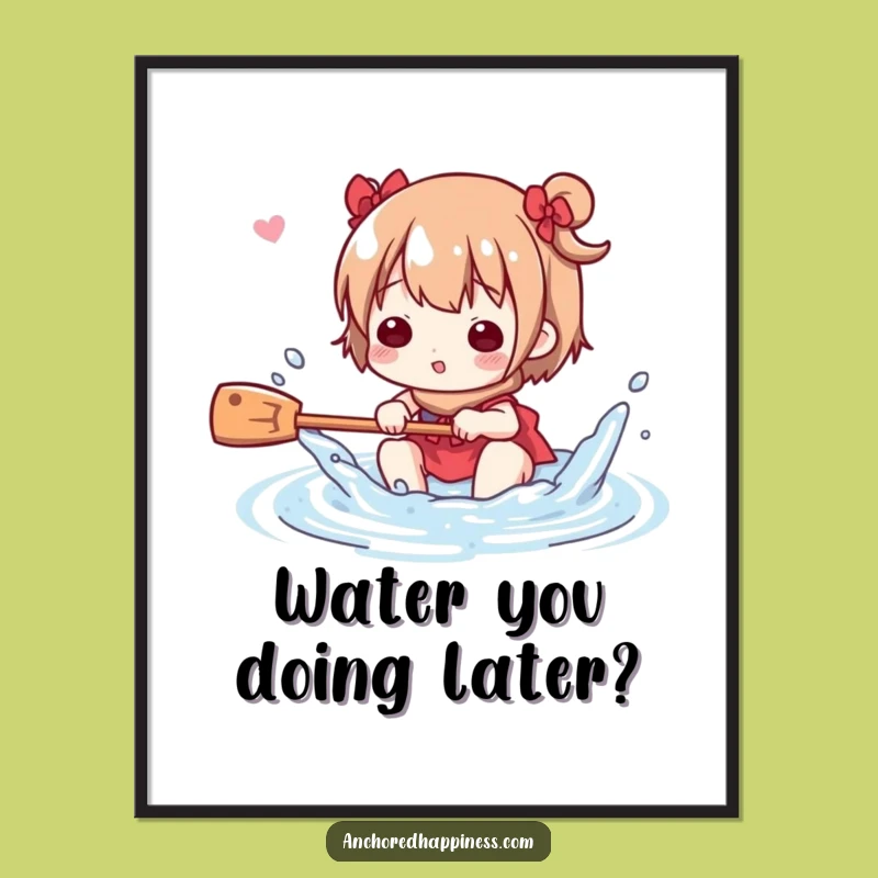Funniest Water Splash Art Poster - Decorate with Playful Funny Gift