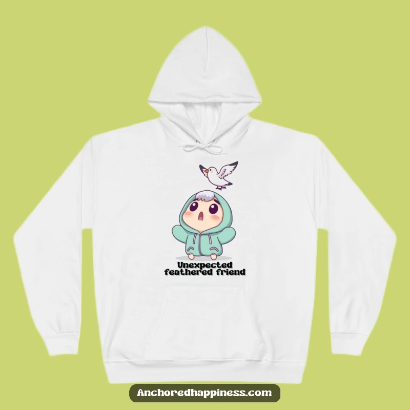 Cozy Funny Seagull Surprise Hoodie - Warm Up with This Hilarious Character Design!