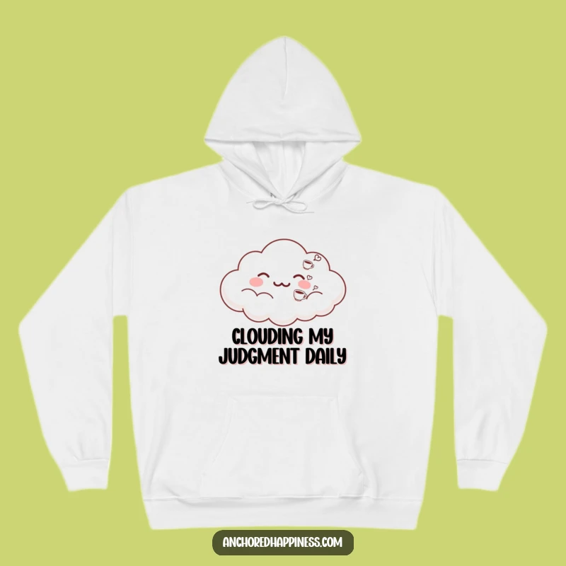 Funny Cloud Hoodie - Cozy Comfort Exhaling Coffee Cups, Perfect Funny Gift for Bean Heads