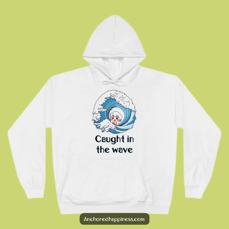 Funny Surprised Wave Hoodie - Cozy Cute Character Reaction Gift