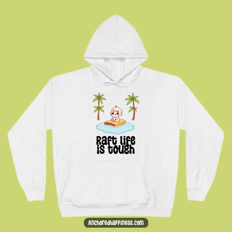 Cozy Funny Kawaii Raft Hoodie - Hilarious Warm Gift For Beach & Sun Lovers