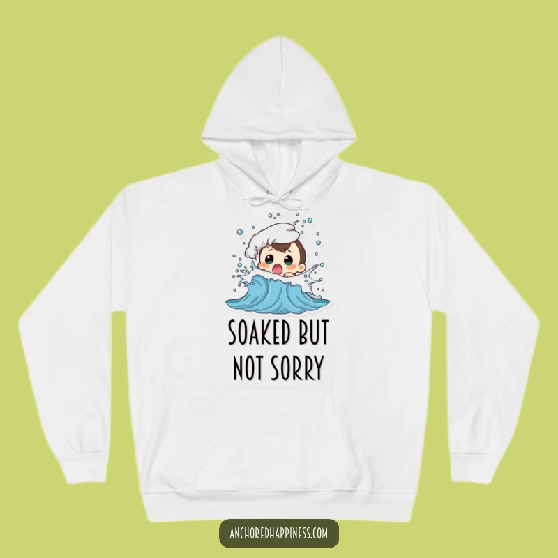 Funny Wave Splash Shock Hoodie - Cozy & Hilarious Beach Surprise