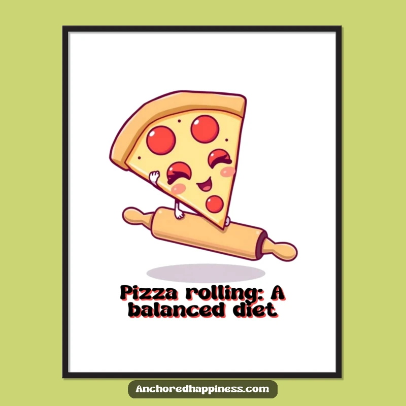 Free Printable Wall Art: Winking Pizza Slice - Humorous Downloadable Decor!