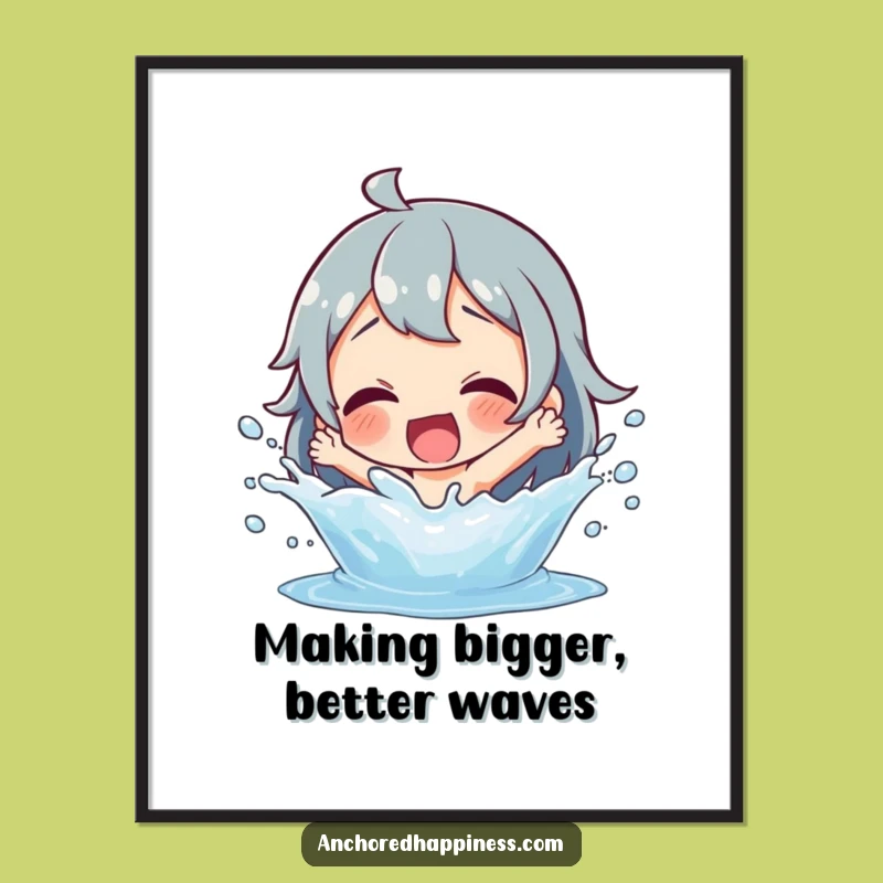 Funny Free Printable Wall Art: Splashy Character, Joyful Downloadable Decor