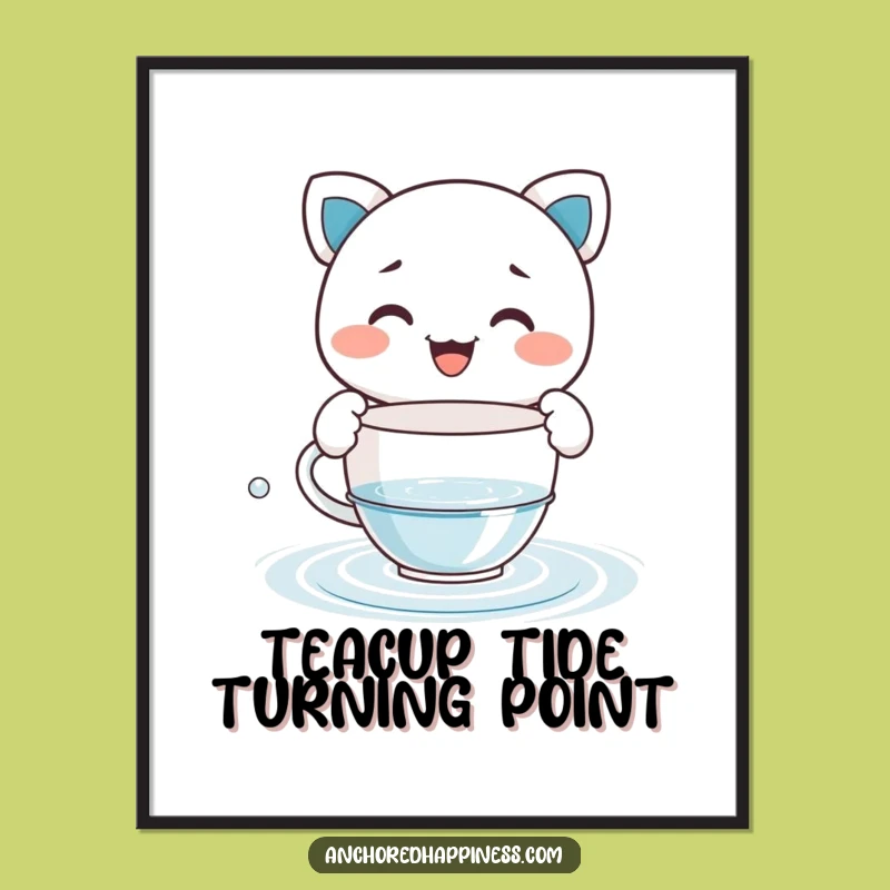 Funny Free Printable Wall Art: Teacup Bailing Humor, Quirky Decor Piece