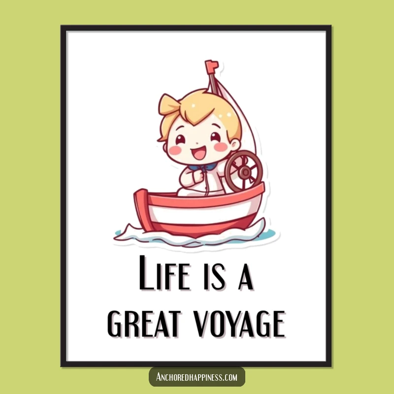 Funny Free Printable Wall Art: Tiny Sailor Grinning - Whimsical Downloadable Decor