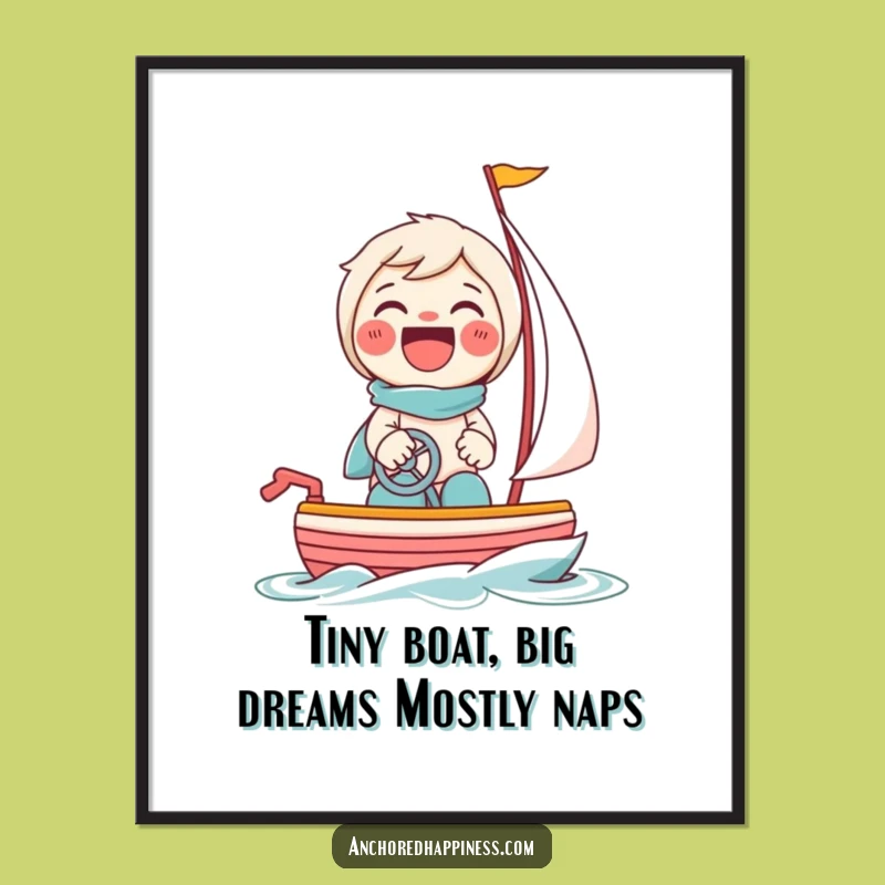 Free Printable Wall Art: Giggling Sailor Character Humorous Downloadable Art Gift