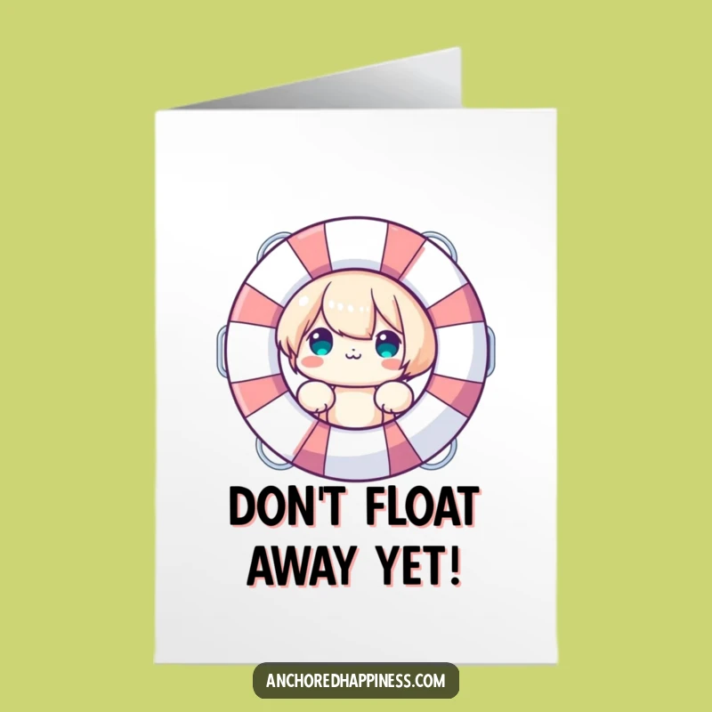 Free Printable Birthday Card: Peeking Character - Funny Life Saver Design Download