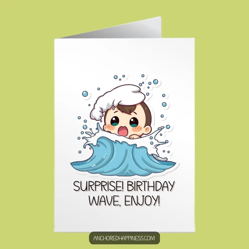 Free Printable Birthday Card: Shocked Wave Splash - Hilarious Downloadable Fun Gift!