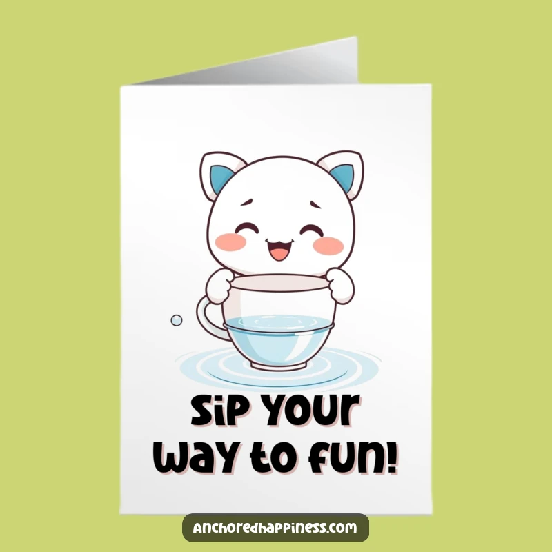 Free Printable Birthday Card: Teacup Bailing Humor for a Funny Celebration