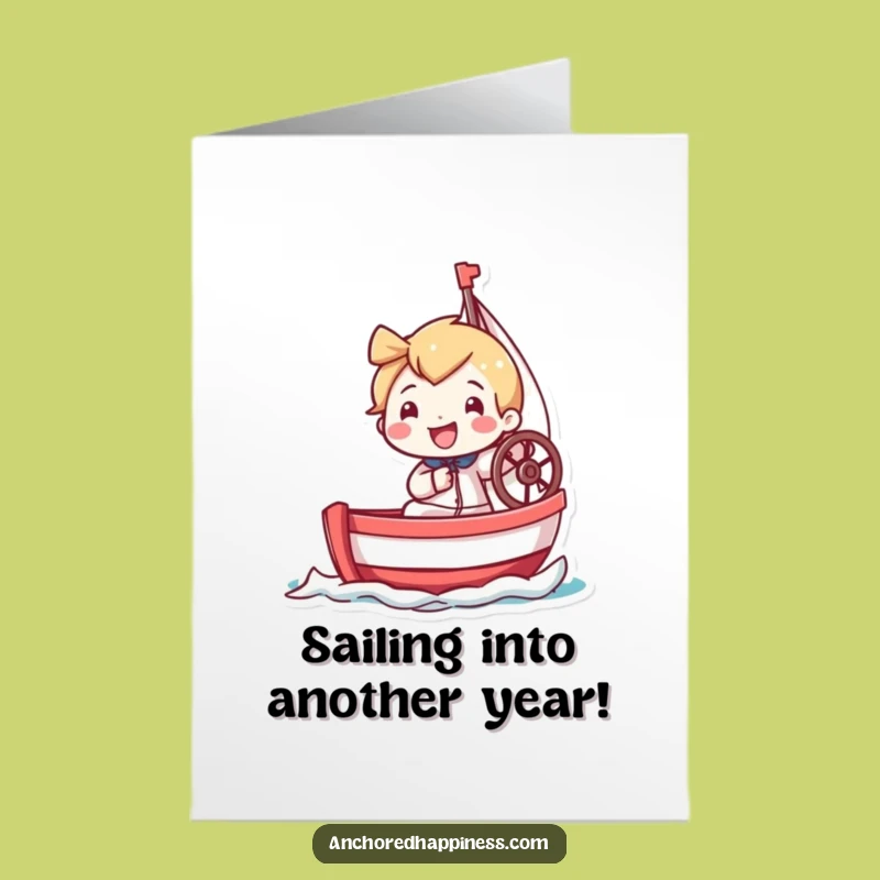 Free Printable Birthday Card: Tiny Sailor Grinning - Hilarious Downloadable Gift