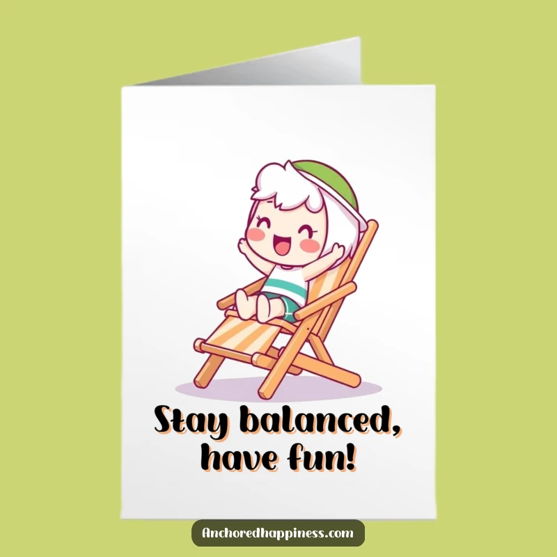 Free Printable Birthday Card: Wobbling Chair Balance Funny Downloadable Gift