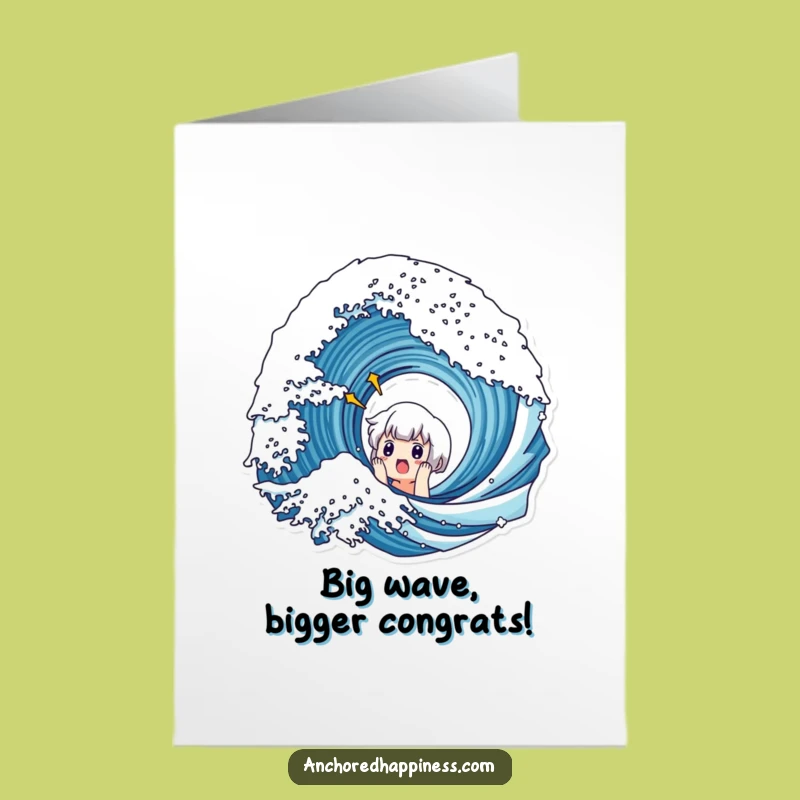Free Printable Congrats Card: Big Wave Surprise - Downloadable Shocking Success