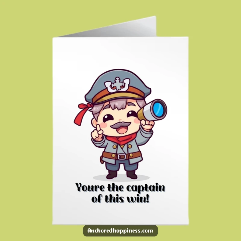 Free Printable Captain Card: Funny Spyglass Congrats Downloadable Gift