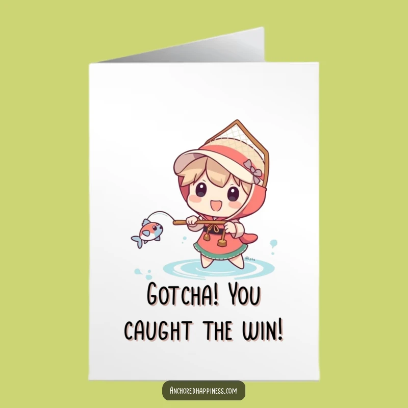 Free Printable Congrats Card: Big Net Fish - Hilarious Downloadable Celebration!