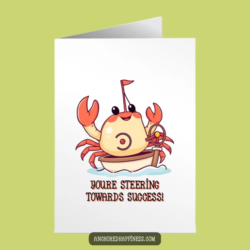 Free Printable Congrats Card: Crab Yacht Captain - Funny Downloadable Gift!