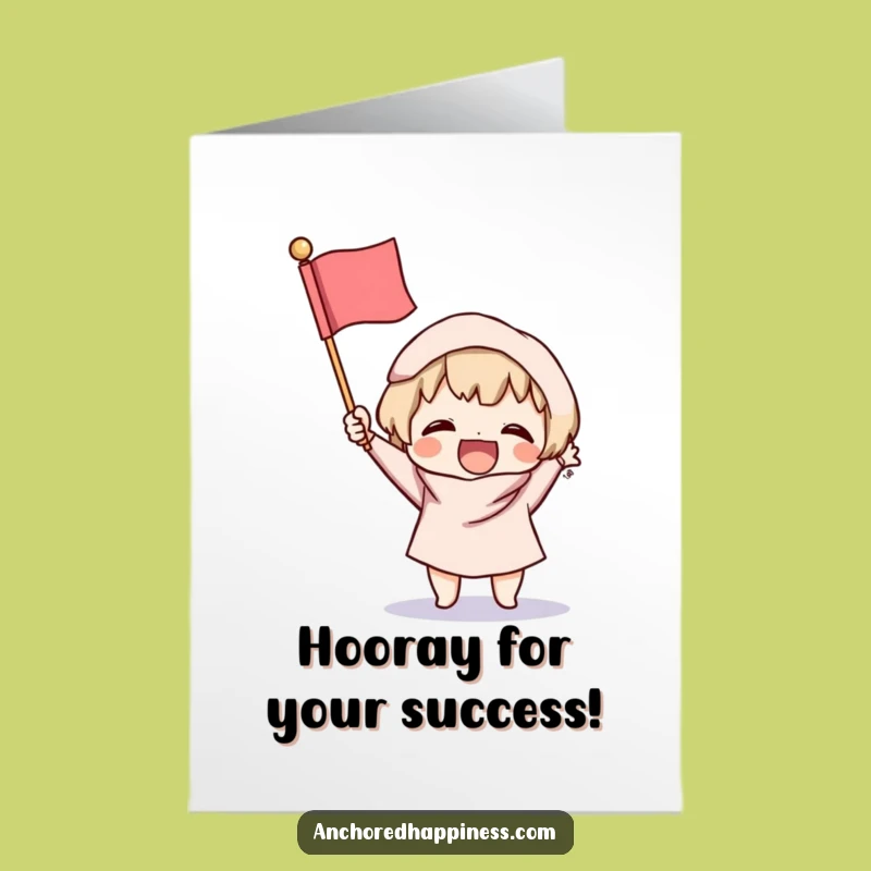 Free Printable Congrats Card: Fluffy Flag Fanfare Funny Downloadable Gift