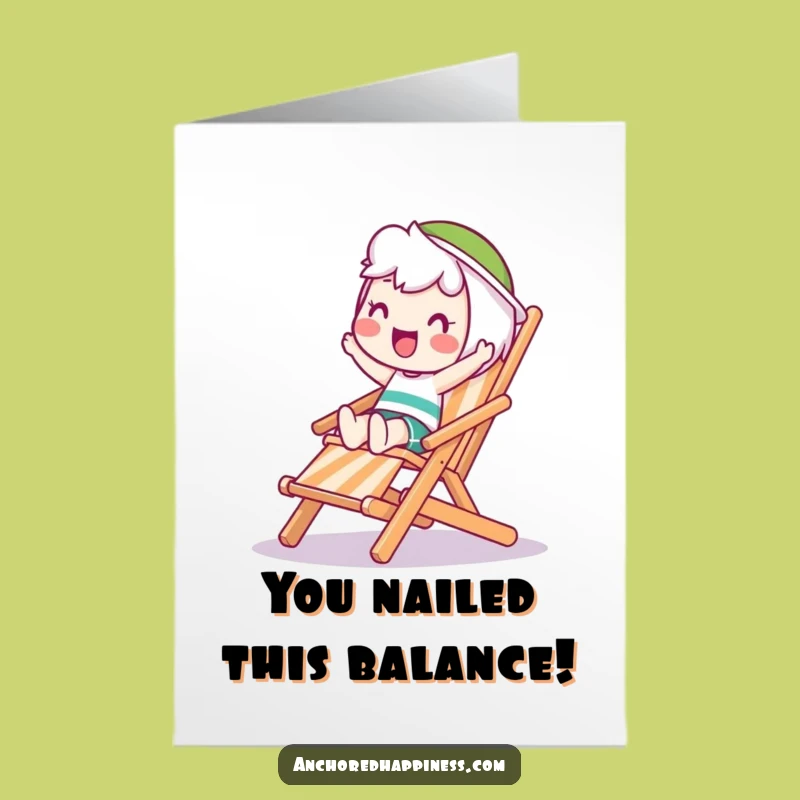 Free Printable Congrats Card: Wobbling Chair Balance Funny Downloadable Gift