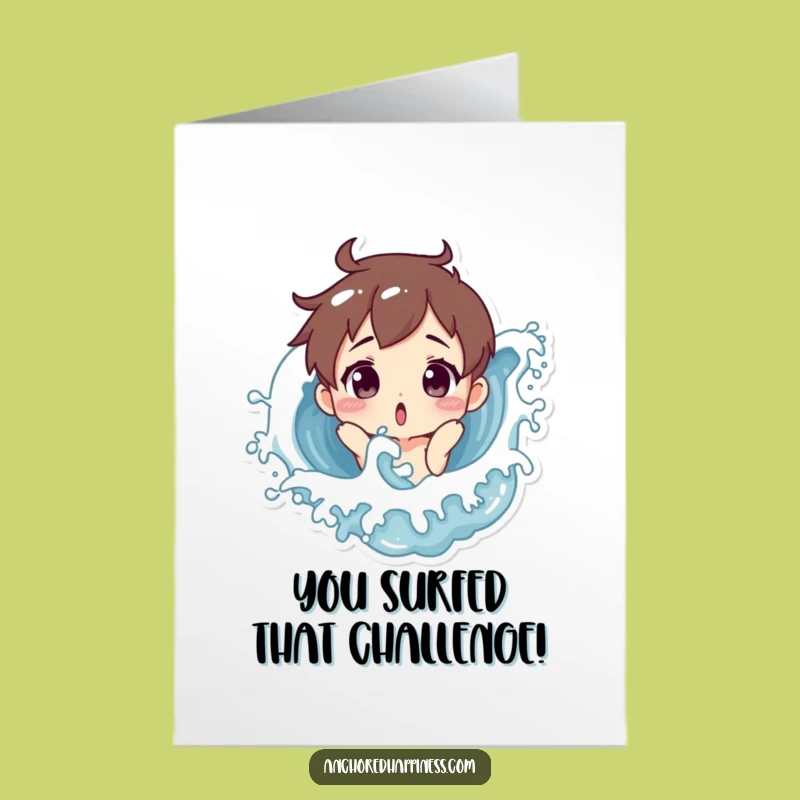 Free Printable Congratulations Card: Wave Splash Humor for Your Big Win!