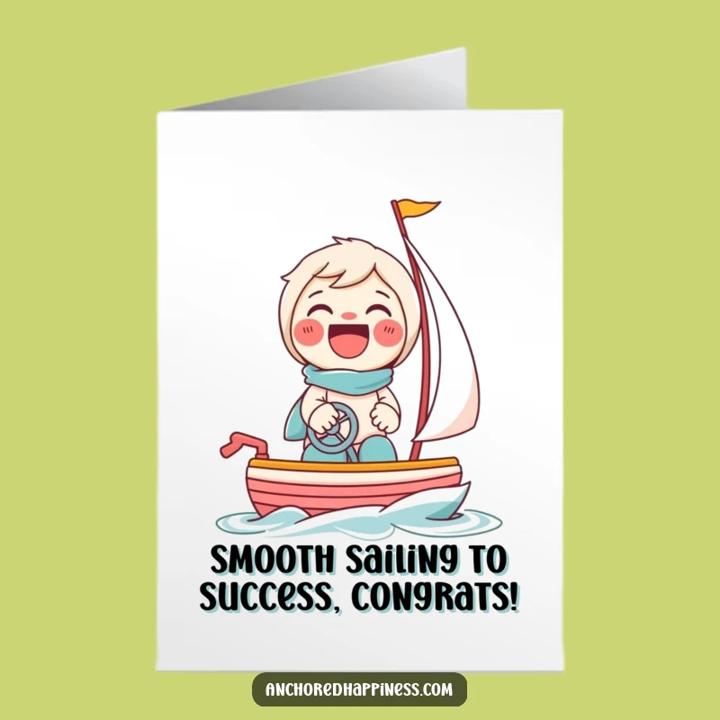 Free Printable Congrats Card: Giggling Sailor Character Funny Downloadable Gift