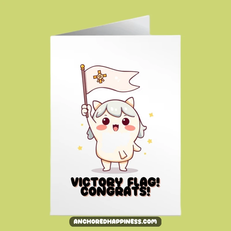 Free Printable Congrats Card: Signal Flag Victory - Downloadable Success Announcement