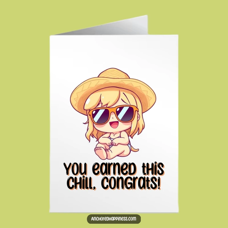 Free Printable Congrats Card: Relaxed Lounger - Hilarious Downloadable Celebration!