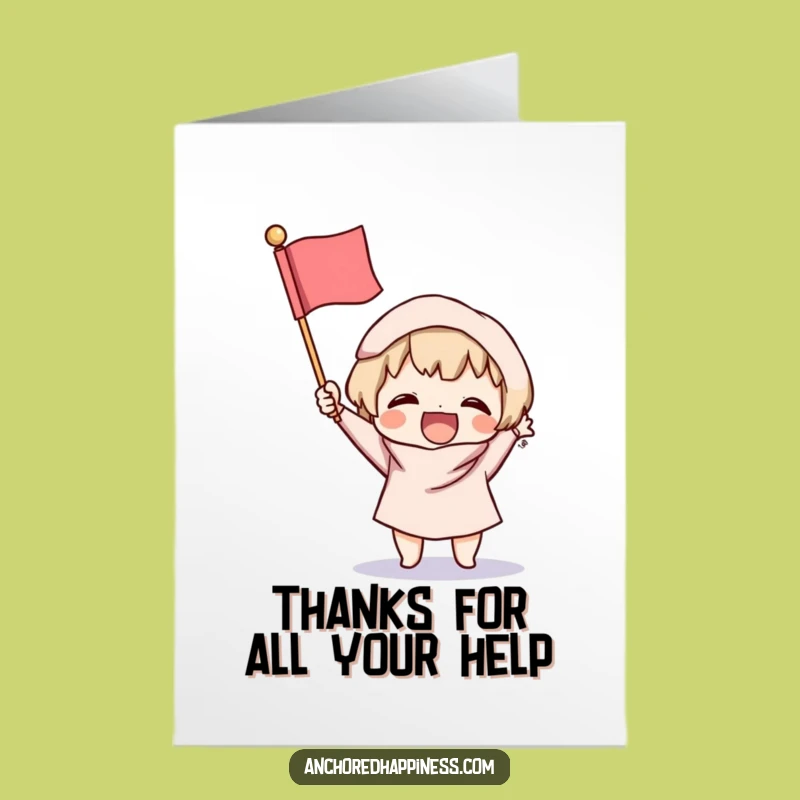 Free Printable Thank You Card: Fluffy Flag Fanfare Funny Downloadable Gift