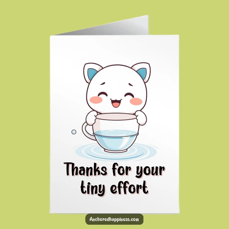 Free Printable Thank You Card: Teacup Bailing Humor for Your Appreciation
