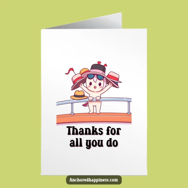 Free Printable Thank You Card: Grateful Character with Many Thanks
