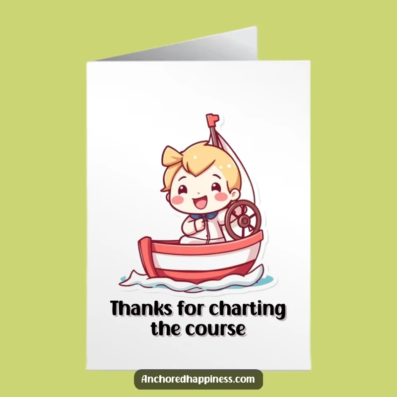 Free Printable Thank You Card: Tiny Sailor Grinning - Appreciative Downloadable Gift