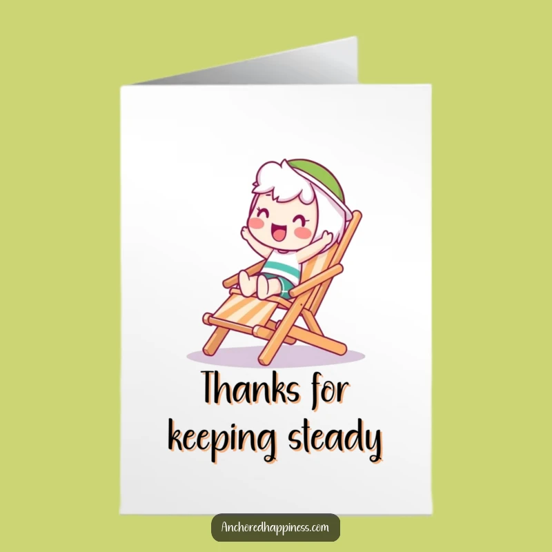 Free Printable Thank You Card: Wobbling Chair Balance Funny Downloadable Gift
