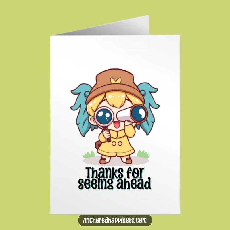 Free Printable Thank You Card: Spyglass Character's Grateful Outlook - Downloadable Appreciation!