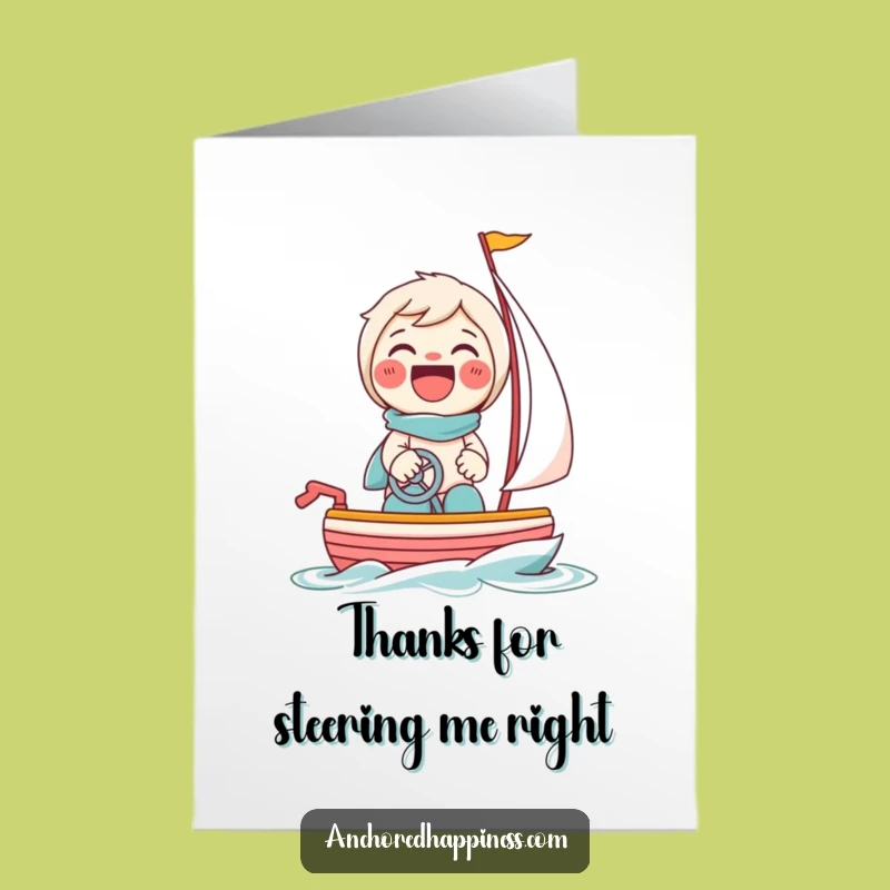 Free Printable Thank You Card: Giggling Sailor Character Funny Downloadable Gift