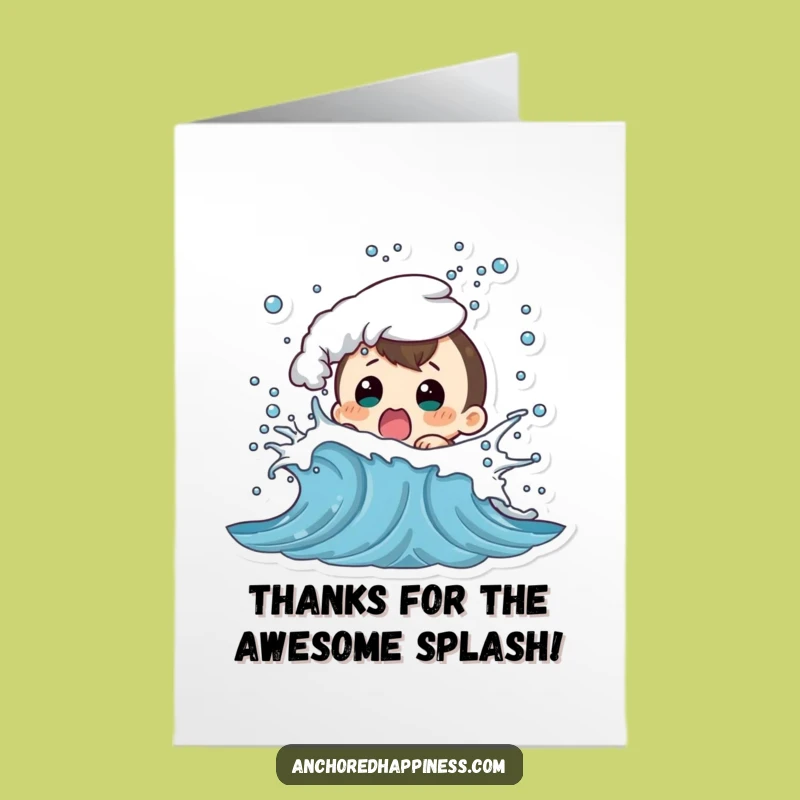 Free Printable Thank You Card: Wave Splash Shock - Hilarious Downloadable Gratitude!