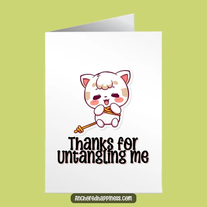 Free Printable Thank You Card: Tangled Kawaii Character, Funny Downloadable for Help Given