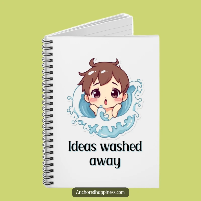 Funny Surprised Splash Notebook - Hilarious Wave Character Journal for Notes