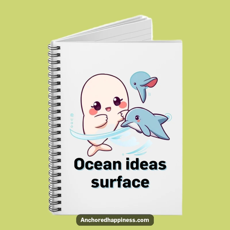 Funny Kawaii Dolphin Surprise Notebook - Hilarious Gift for Ocean Thoughts!