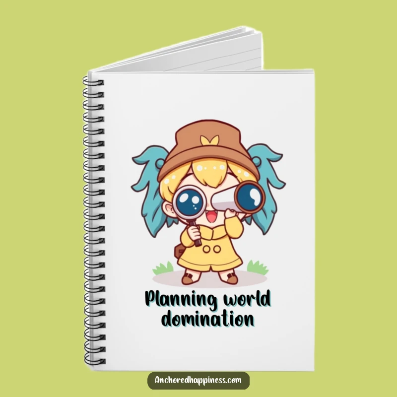 Funny Spyglass Notebook: Cute Character's Excitement for Your Ideas
