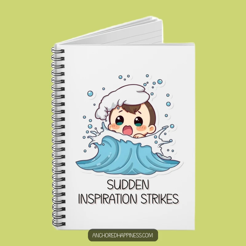 Funny Wave Splash Shock Notebook - Jot Down Surprises & Ideas