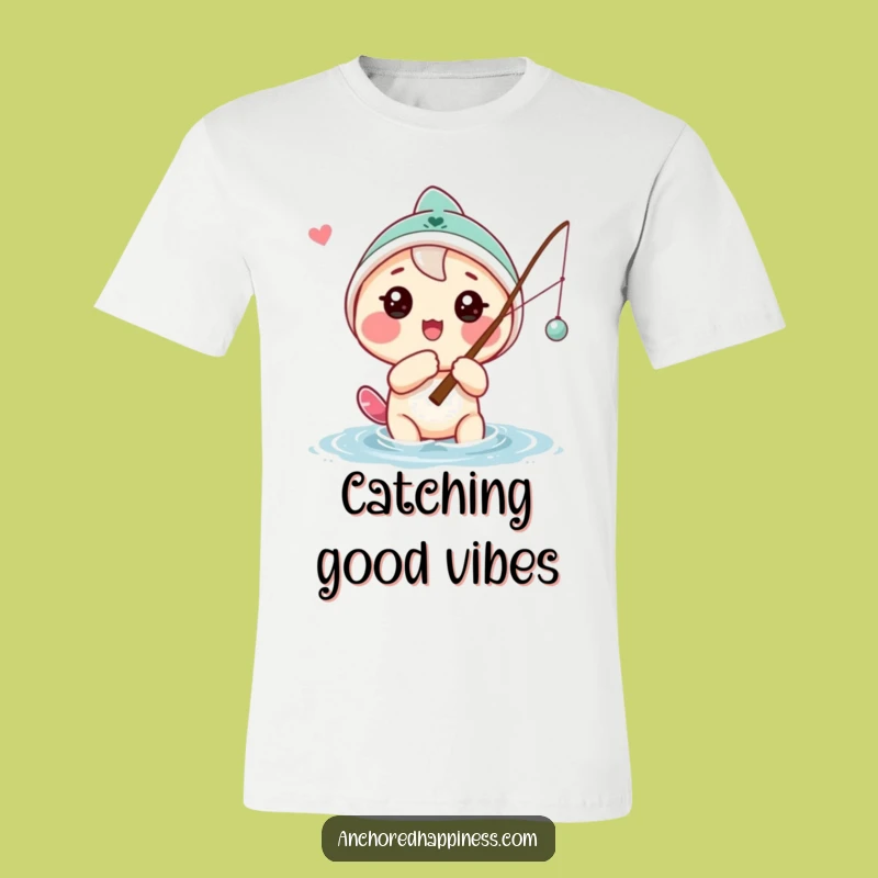 Funny Hopeful Angler T-Shirt: Playful Character Fishing Tee, Great Funny Gift for Outdoors