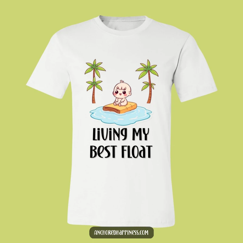 Funny Kawaii Sunbathing Character T-Shirt - Comical Summer Beach Tee For Gifts