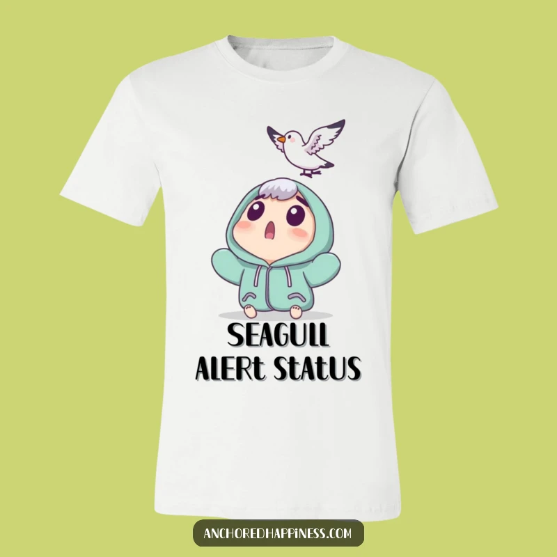 Funny Seagull Attack T-Shirt - Surprised Character Tee for Ultimate Laughs!