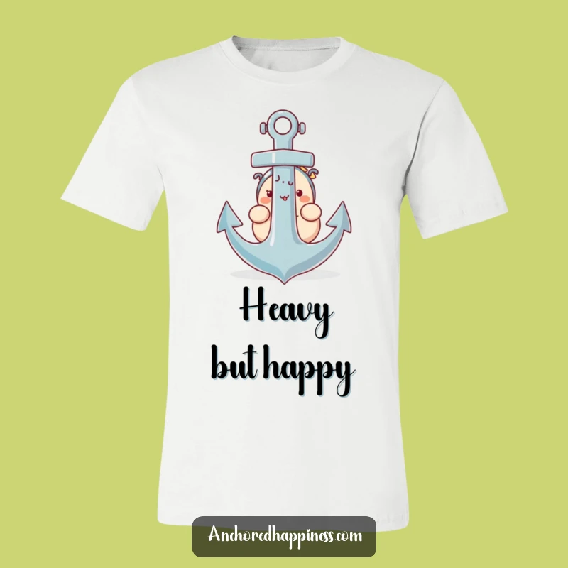 Funny Anchor Peeker T-Shirt - Plump Character Nautical Bashful Tee