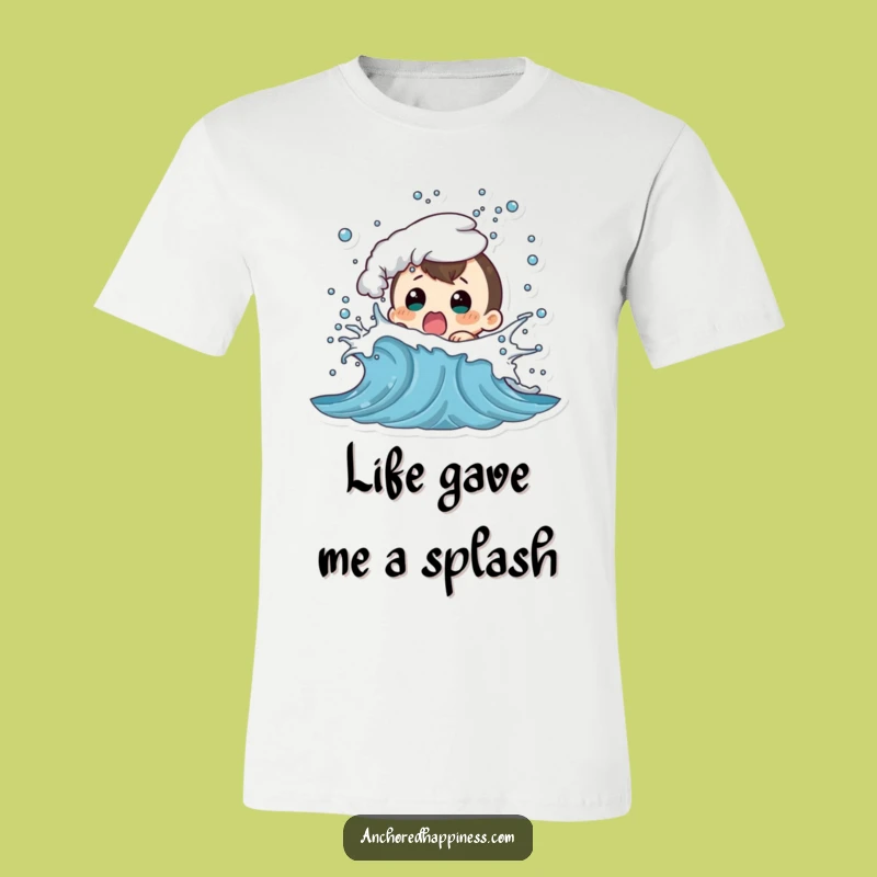 Funny Wave Splash Shock T-Shirt - Hilarious Beach Moment Tee
