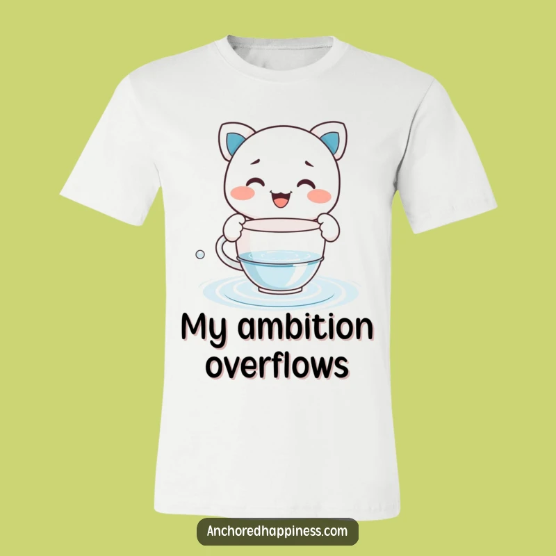 Funny Teacup Bailer T-Shirt - Hilarious Character Water Evacuation Tee