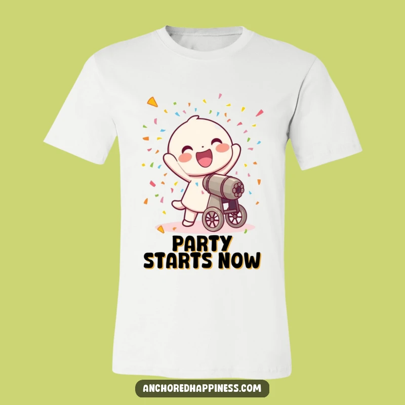 Funny Confetti Cannon T-Shirt - Joyful Celebration Party Tee