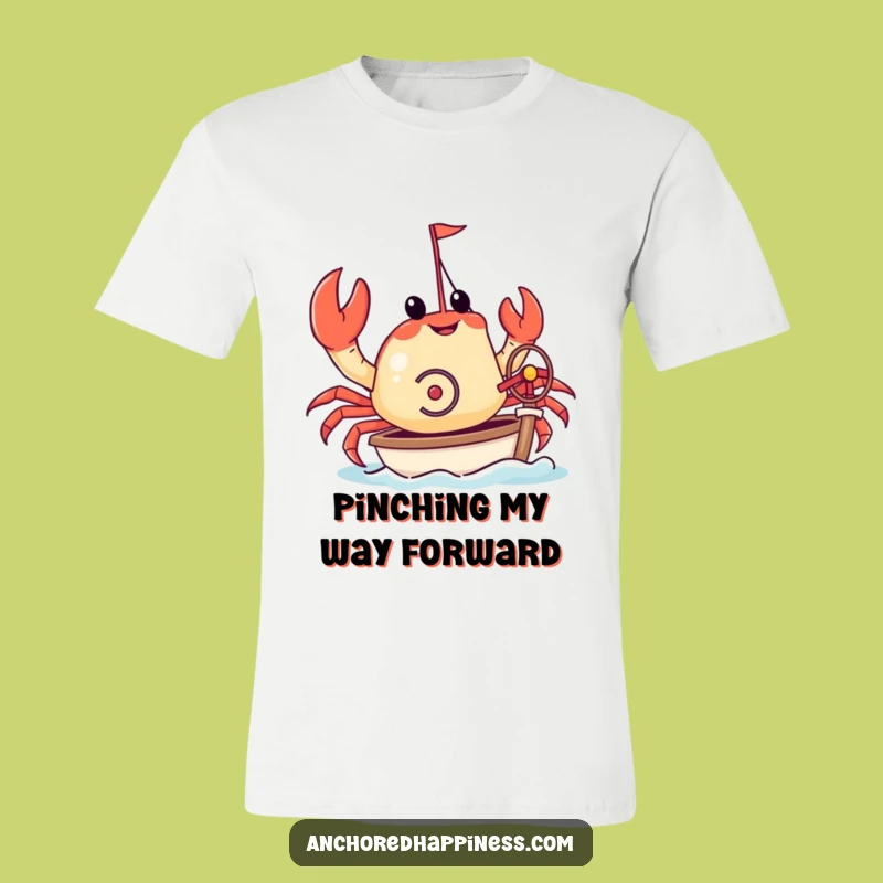 Funny Crab T-Shirt - Yacht Captain Crab, Nautical Humor Tee for Beach Lovers