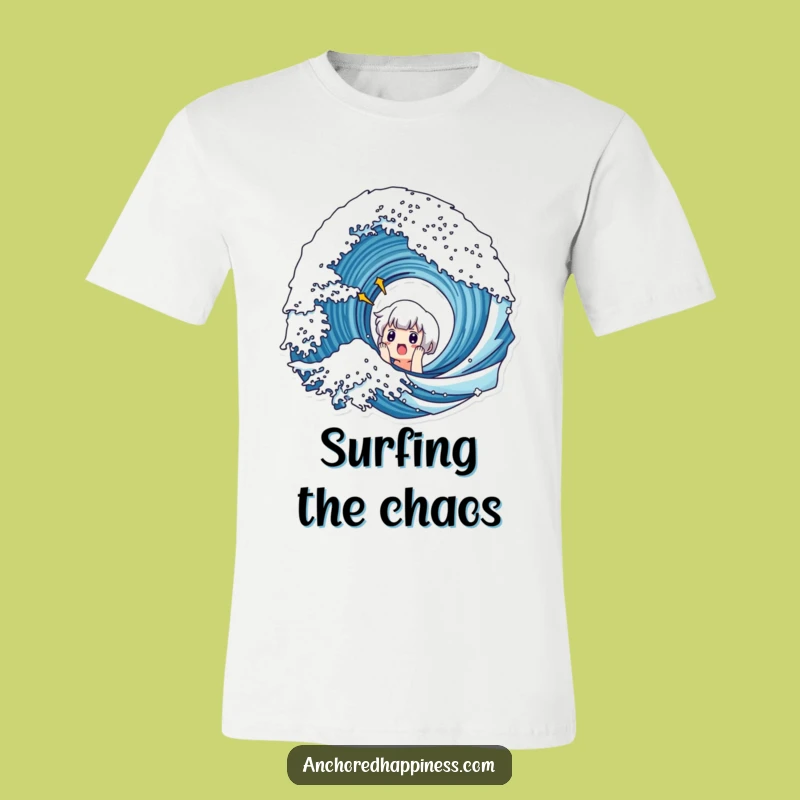 Funny Surprise Wave T-Shirt - Cute Character's Shocking Beach Gift